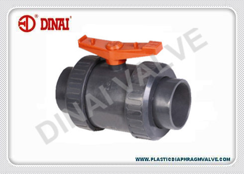 PP / FRPP سوکت اتحادیه دو شیر توپی PN1.0Mpa DIN / ANSI / JIS پلاستیکی دریچه های توپ