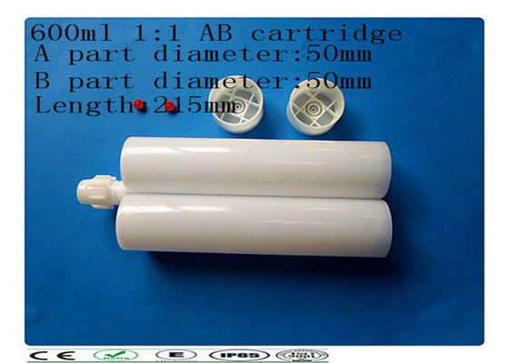 توزیع 600ml دو کارتریج، پلاستیک AB چسب کارتریج