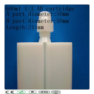 carcartridge دو PE، 600ml دو کارتریج و اجزای تشکیل، پهلو به سمت کارتریج