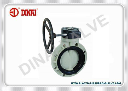 جلوگیری از خوردگی شیر پروانه ای پلاستیکی برای کارخانه کلر، UPVC، CPVC، PVDF، PP، PPH ساخته