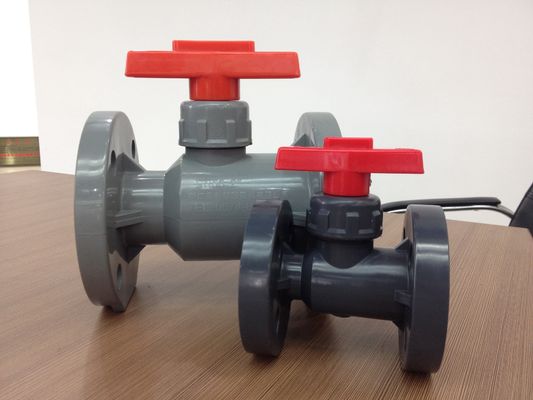 PN1.6 مگاپاسکال کم فشار PP-H پلاستیکی درست شیر ​​توپی اتحادیه، 1/2 &quot;تا 12&quot; DIN، ANSI، JIS دو